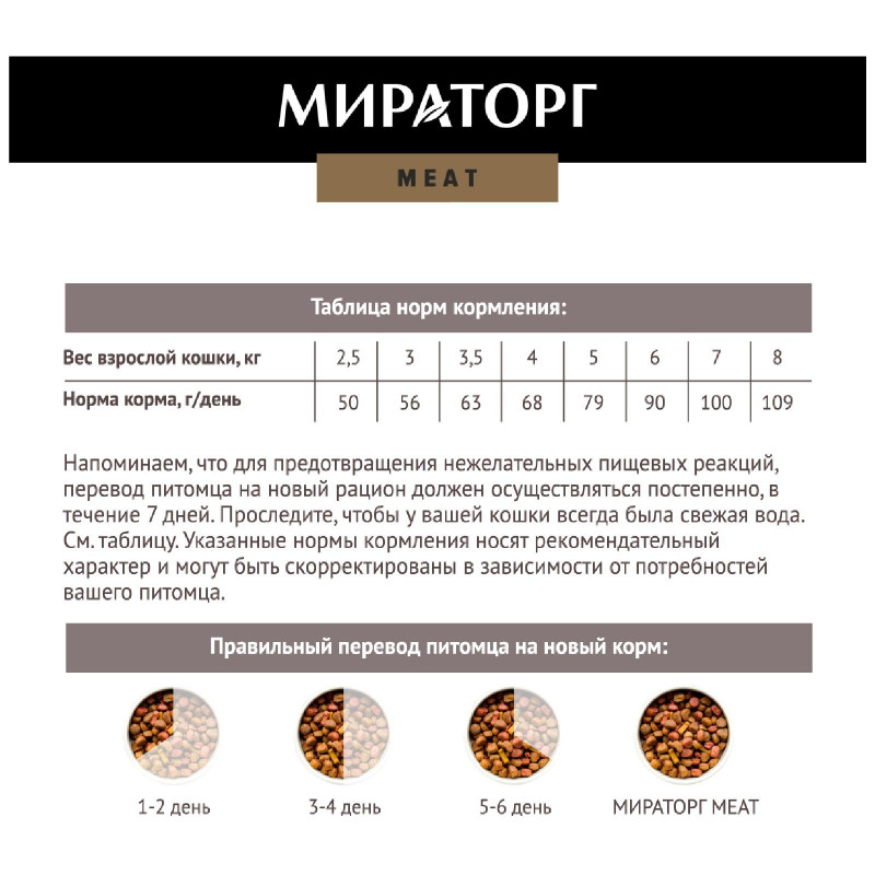 Сухой корм Мираторг Meat из ароматной курочки для взрослых кошек, 750г — фото 5