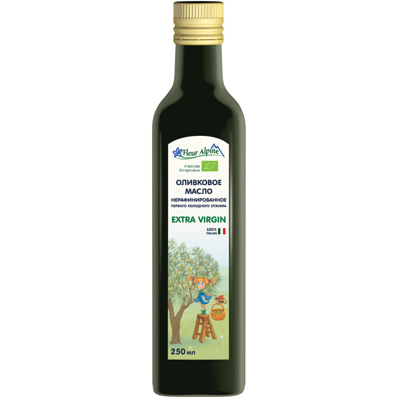 Масло оливковое Fleur Alpine Extra Virgin Olive Oil нерафинированное, 250мл