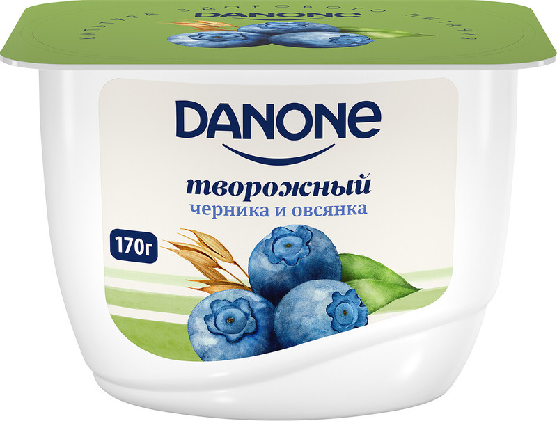 Продукт творожный Danone черника-овёс 3.6%, 170г — фото 2