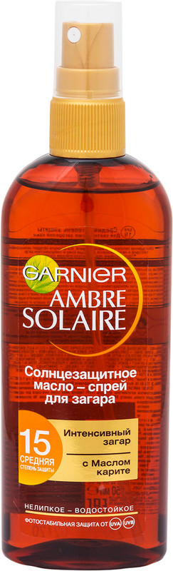 Масло-спрей солнцезащитное Garnier Ambre Solaire SPF15, 150мл