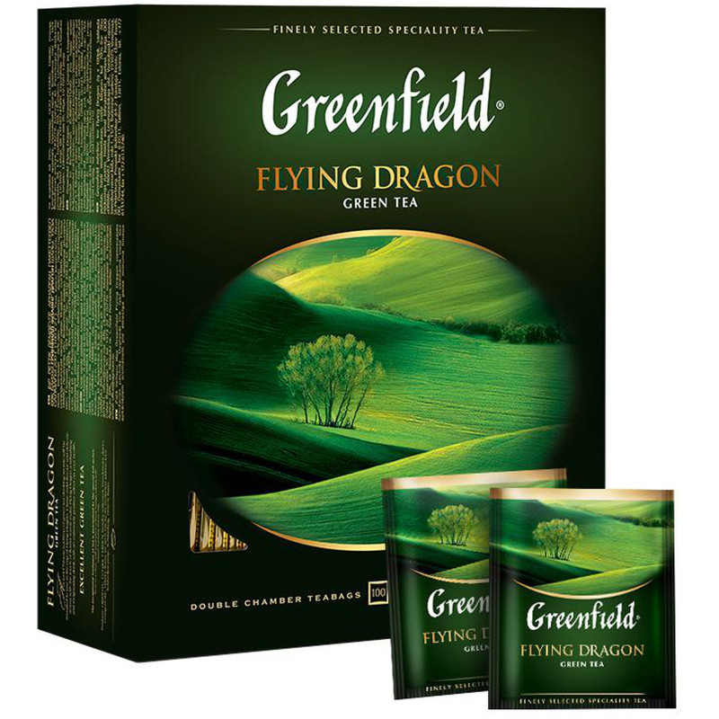 Чай Greenfield Flying Dragon зелёный в пакетиках, 100х2г — фото 3