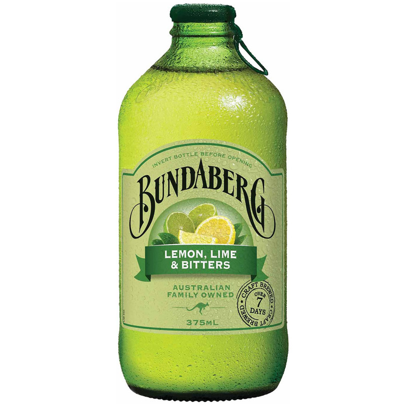 Напиток безалкогольный Bundaberg Lemon Lime & Bitters газированный непастеризованный, 375мл