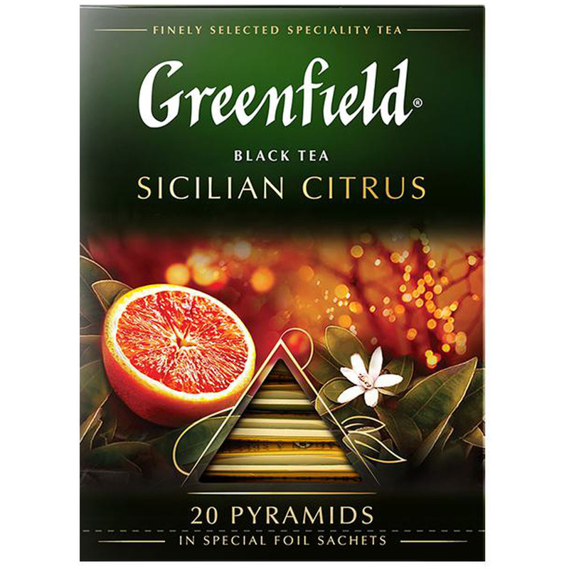 Чай Greenfield Sicilian Citrus чёрный в пирамидках, 20х1.8г