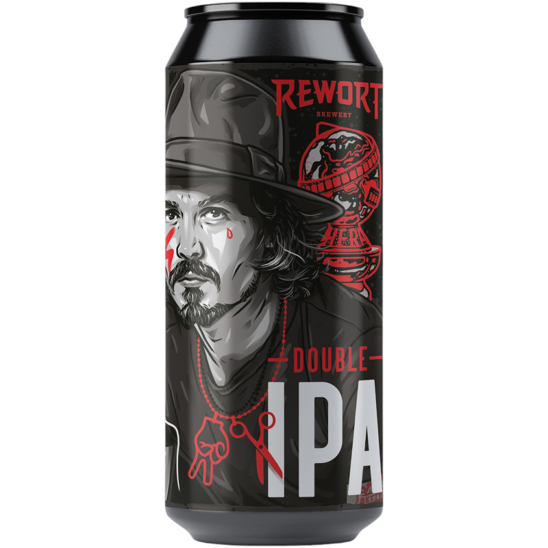 Пиво Rewort Brewery John D. DIPA 8 светлое нефильтрованное 8.6%, 500мл