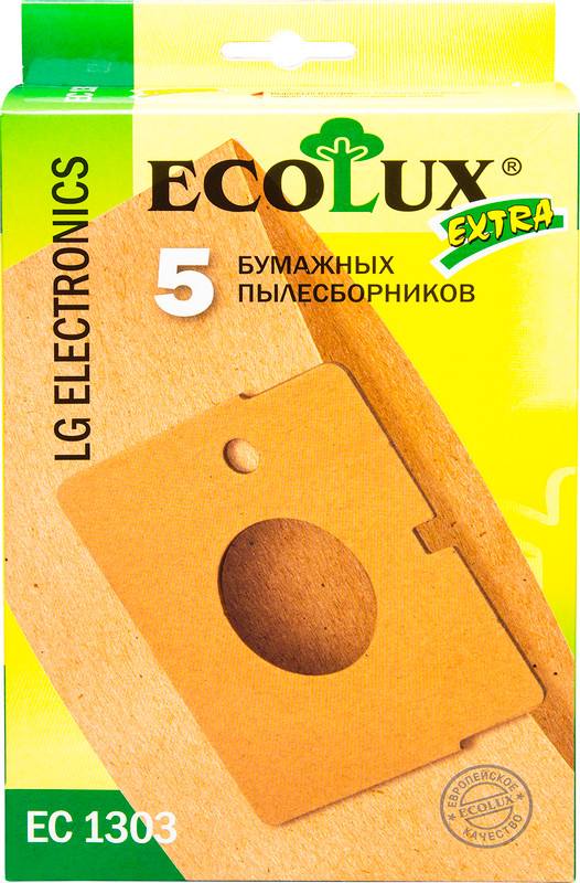 Мешок-пылесборник EcoLux ЕС1303 бумажный для пылесосов LG TB36 DB42, 5шт — фото 1