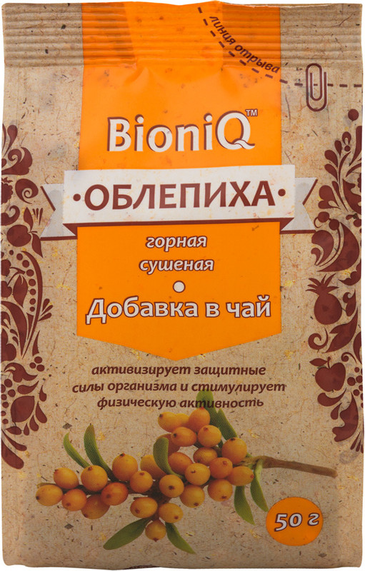 Добавка в чай BioniQ облепиха сушёная, 50г