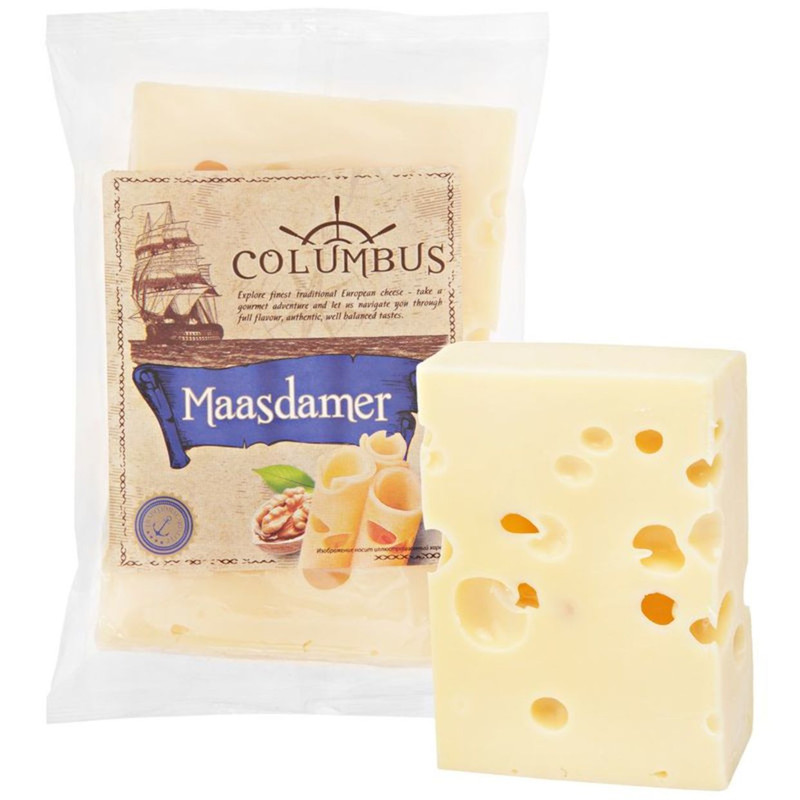 Сыр Columbus Маасдамер 45%, 250г