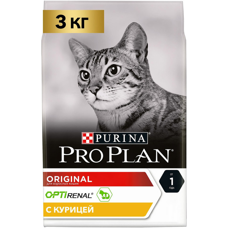 Сухой корм Pro Plan Original Adult с курицей для кошек, 3кг — фото 1