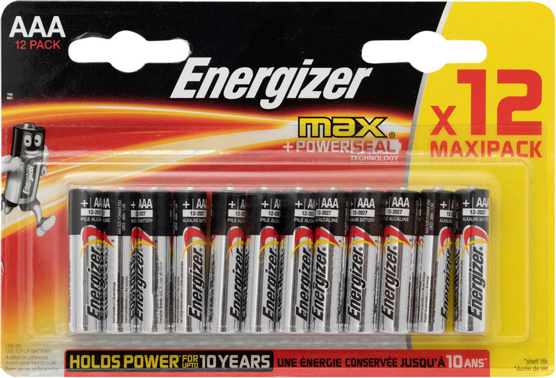 Батарейки Energizer Max + Power Seal AAA LR3 E92, 12шт