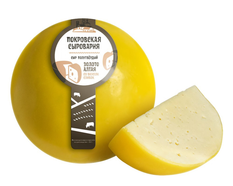 Сыр полутвёрдый Новоалтайский Золото Алтая сливки 50%