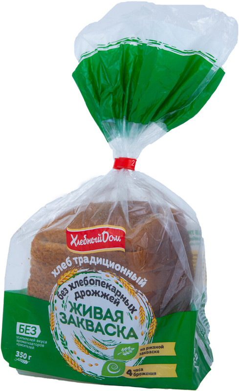 Хлеб Хлебный Дом Традиционный бездрожжевой формовой нарезка, 350г — фото 2