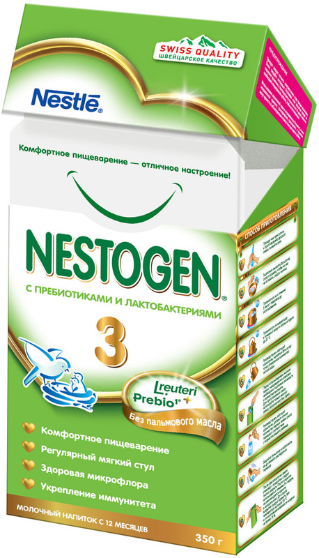 Напиток Nestogen 3 Детское молочко сухой молочный с пребиотиками, 350г — фото 3