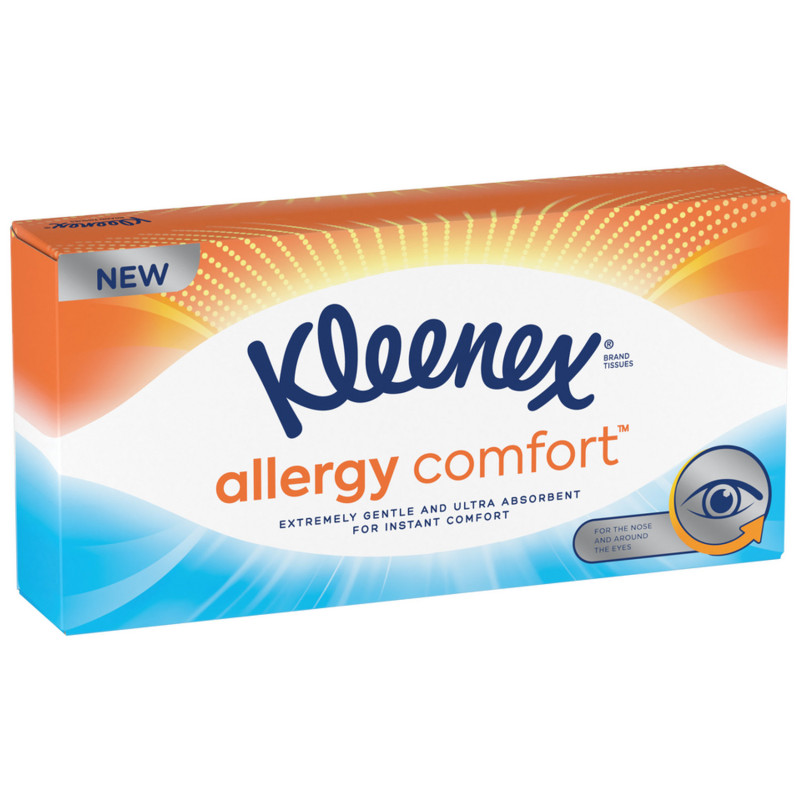Салфетки Kleenex Allergy Comfort для лица 20x20см, 56шт — фото 1