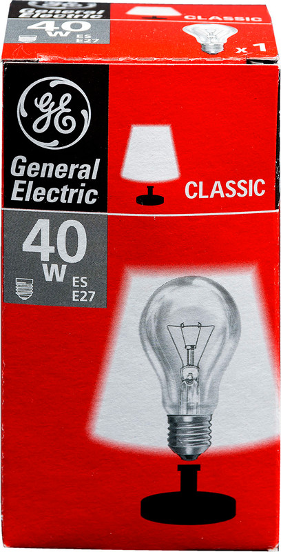 Лампа накаливания General Electric 40A1 CL E27 230V прозрачная — фото 6