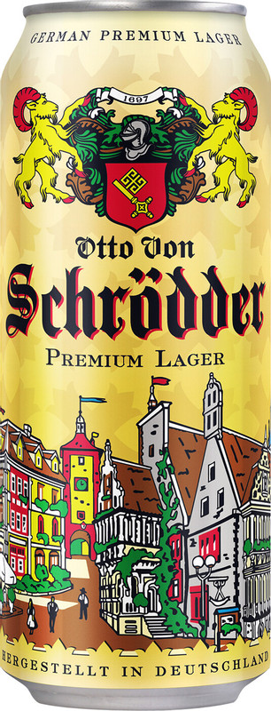 Пиво Otto Von Schrodder Premium Lager светлое фильтрованное 4.9%, 500мл