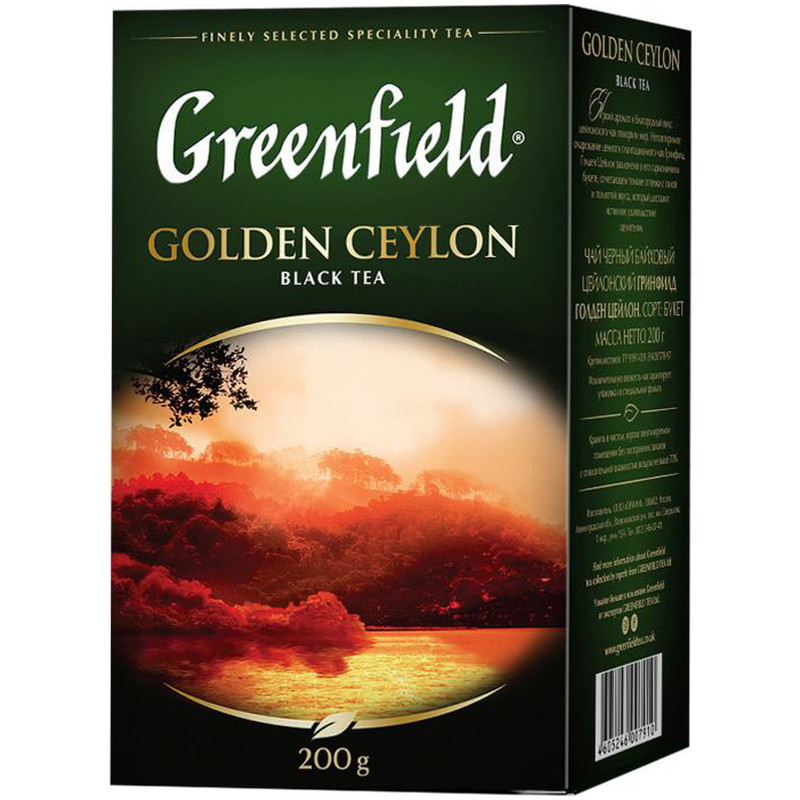 Чай Greenfield Золотой Цейлон чёрный цейлонский листовой, 200г — фото 1