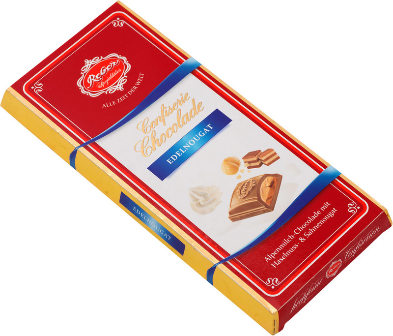 Шоколад молочный Reber Mozart Confiserie Edelnougat с ореховым пралине и марципаном, 100г — фото 2