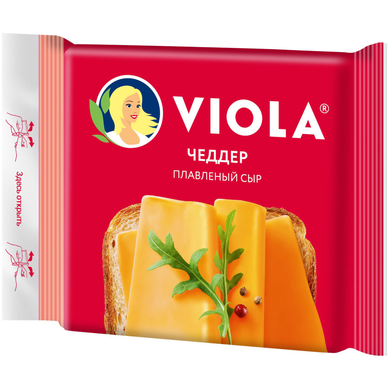 Сыр Viola плавленый Чеддер в ломтиках, 140г — фото 2