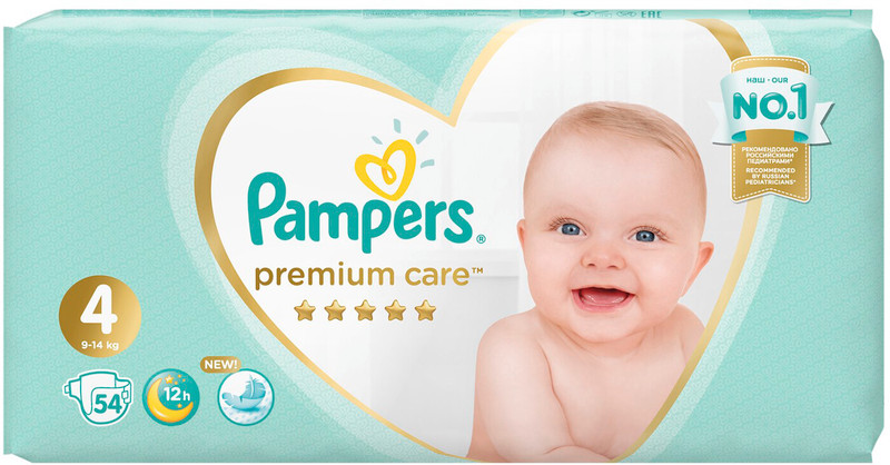Подгузники Pampers Premium Care Maxi р.4 9-14кг, 54шт — фото 1
