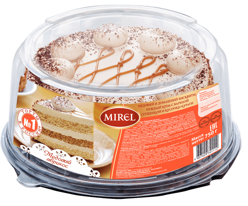 Торт Mirel Медовый абрикос, 750г