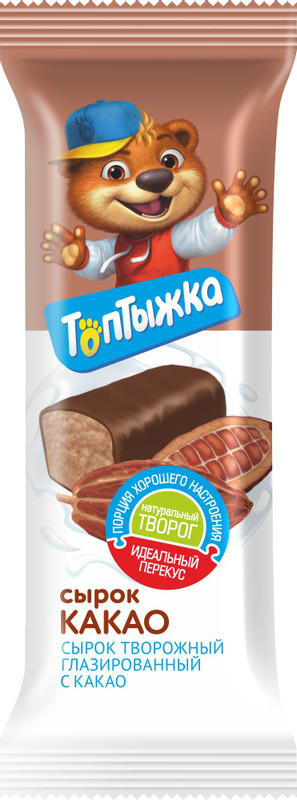 Сырок Ижмолоко Топтыжка какао глазированный 12%, 50г