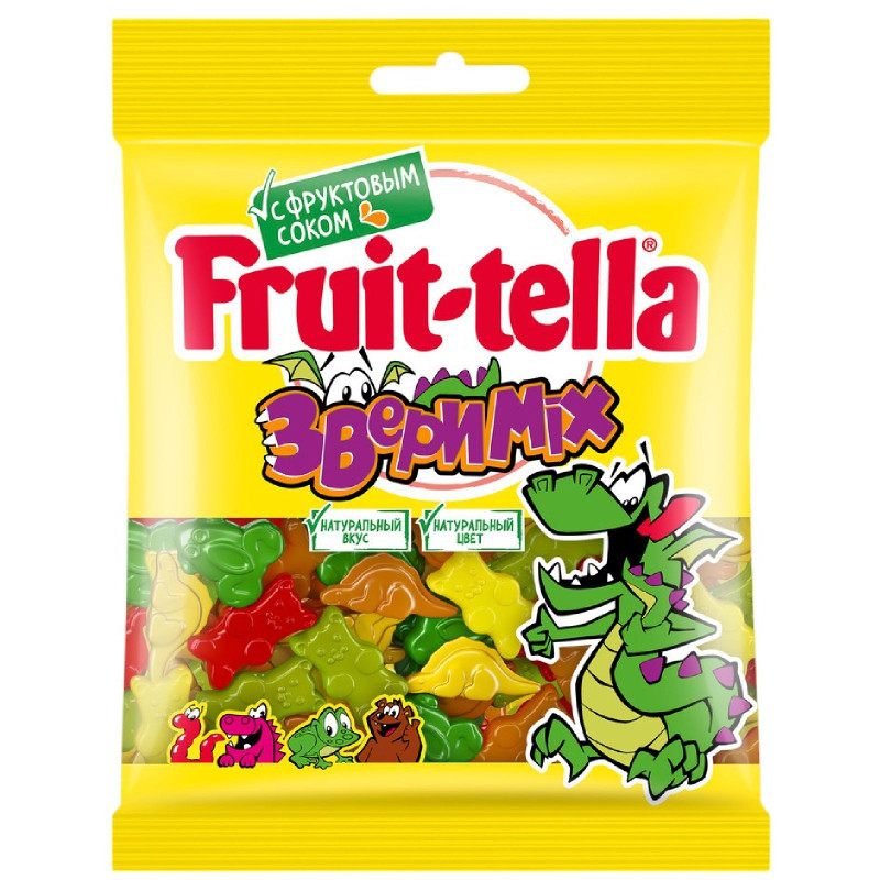 Мармелад Fruittella Звери Mix жевательный, 70г