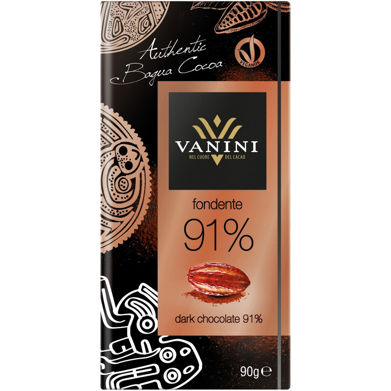 Шоколад Vanini горький 91%, 90г