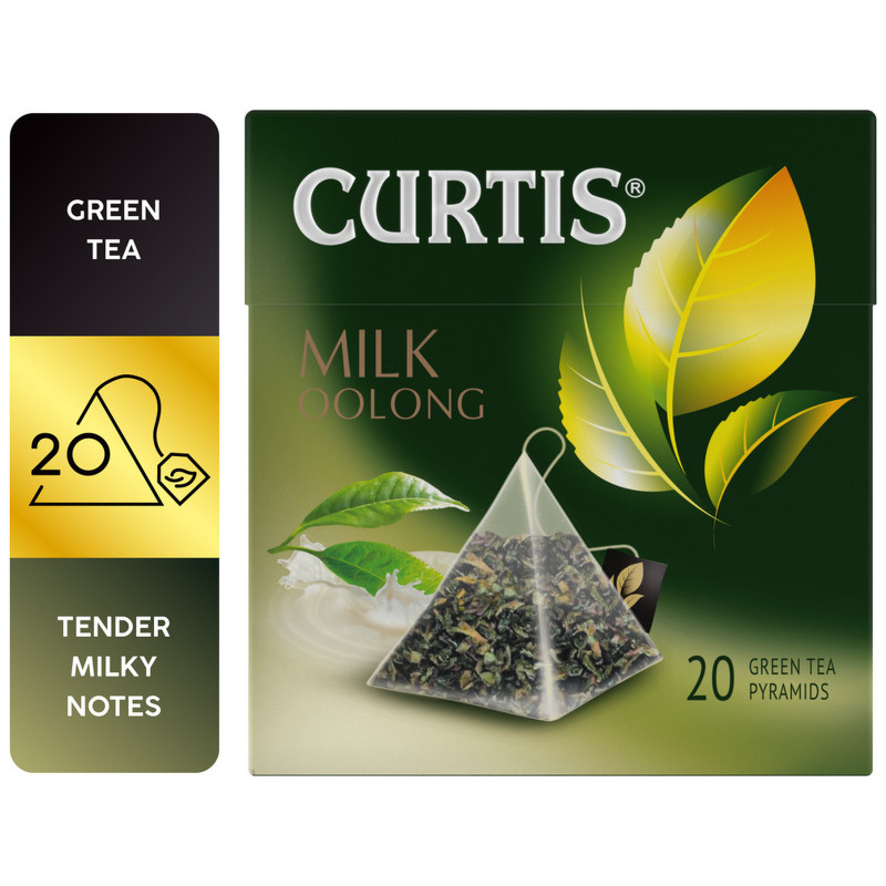 Чай Curtis Молочный оолонг зелёный в пирамидках, 20х1.47г — фото 1