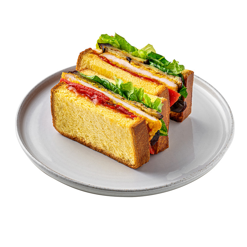 Сэндвич Кацу - сандо с курицей, запечёнными овощами и соусом сладкий чили Шеф Перекрёсток, 265г — фото 2