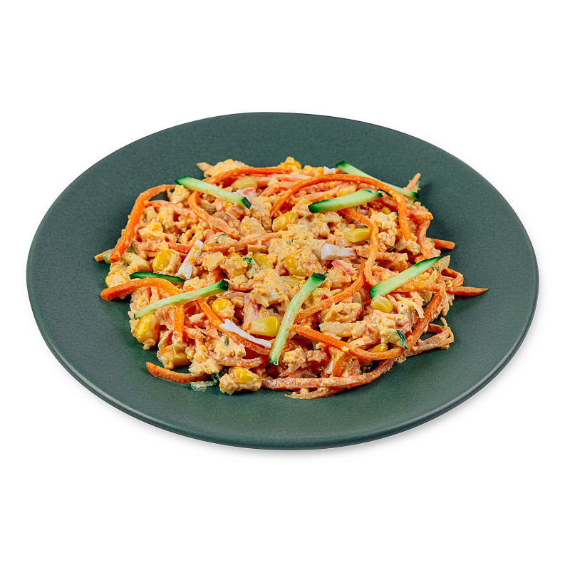 Салат с крабовыми палочками и корейской морковью Шеф Перекрёсток, 160г — фото 2