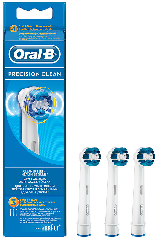 Сменные насадки для электрических зубных щеток Oral-B Precision Clean для эффективной чистки, 3шт