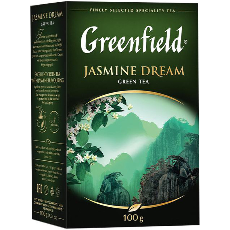 Чай Greenfield Jasmine Dream зелёный крупнолистовой, 100г — фото 2