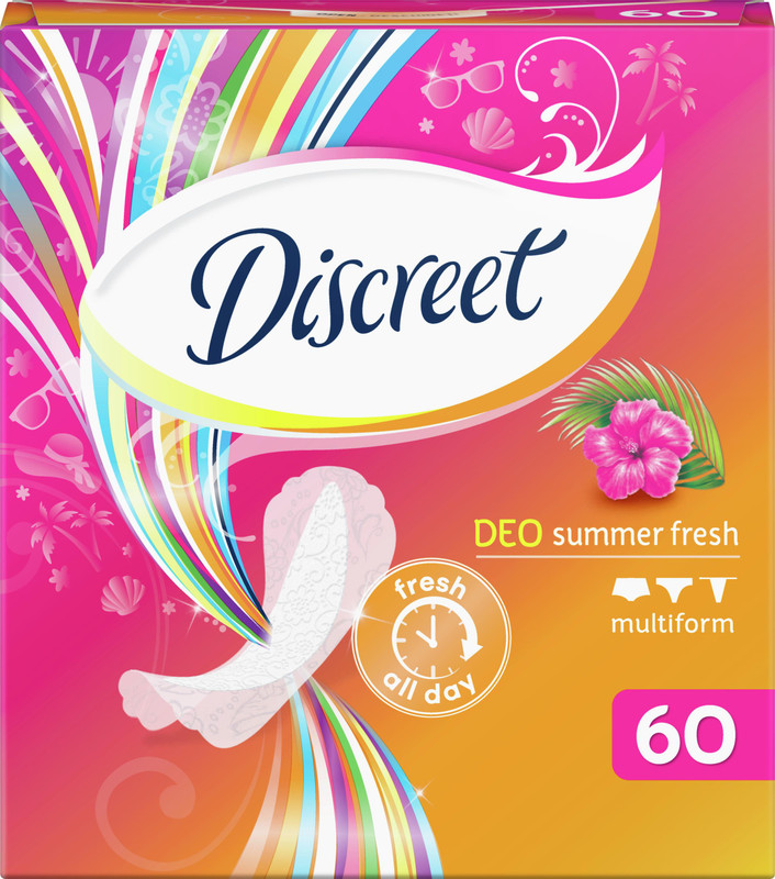 Прокладки ежедневные Discreet Deo summer fresh multiform, 60шт — фото 1