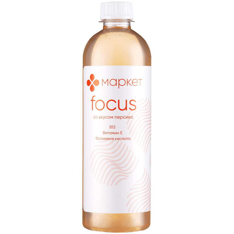 Напиток Focus со вкусом персика витаминизированный негазированный Маркет, 500мл — фото 1
