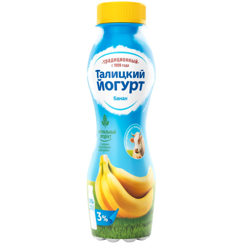 Йогурт Талицкий банан 3%, 290мл