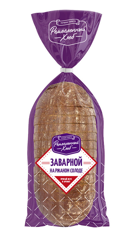 Хлеб Ремесленный Хлеб заварной с ржаным солодом в нарезке, 350г