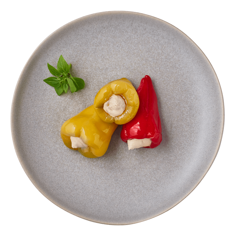 Перчики красные и зелёные острые фаршированные сливочным сыром в масле Шеф Перекрёсток, 250г