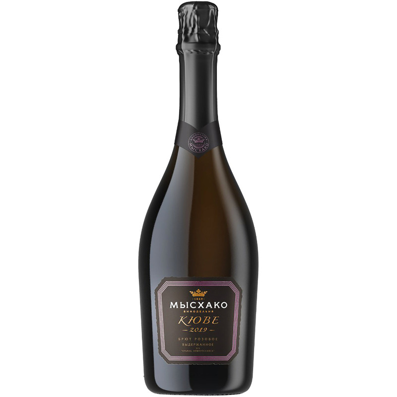 Вино Мысхако Кюве игристое выдержанное розовое брют 12.3%, 0.75л
