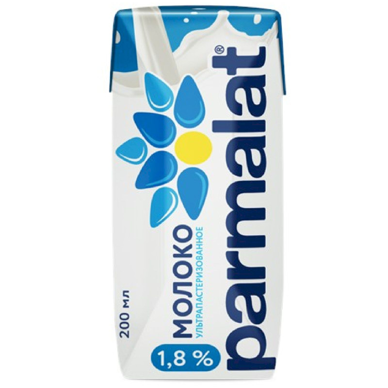 Молоко Parmalat ультрапастеризованное 1.8%, 200мл