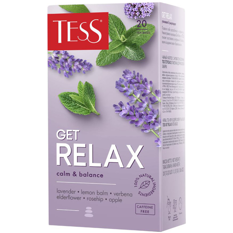 Напиток чайный Tess Гет Релакс с ароматом бузины, 20х1.5г — фото 1