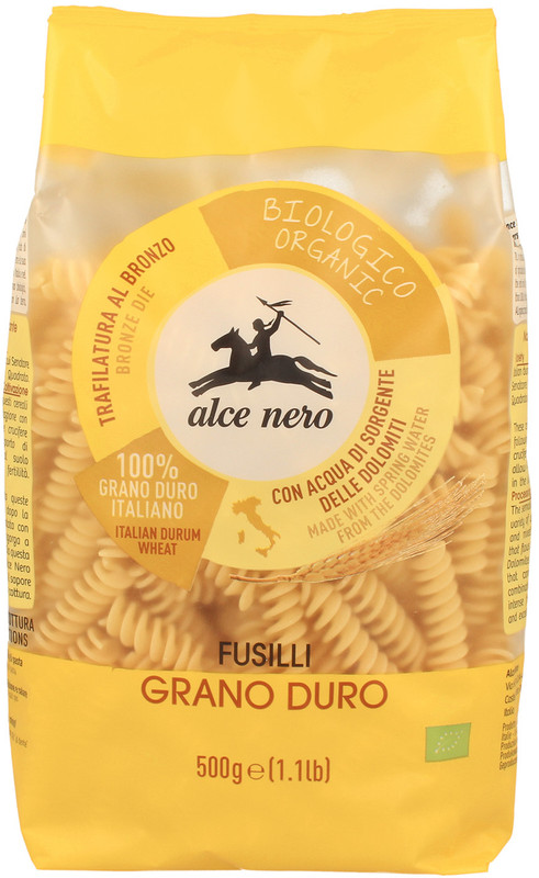 Макароны Alce Nero Fusilli Biologici-Organic из твёрдых сортов пшеницы, 500г
