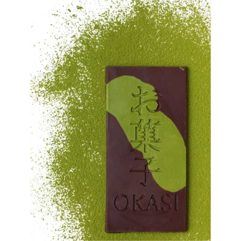Шоколад Okasi Signature темный и белый с чаем матча, 85г — фото 2