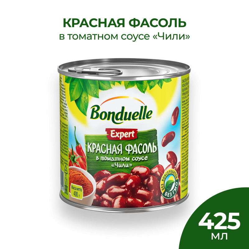 Фасоль красная Bonduelle в томатном соусе чили, 425г — фото 1