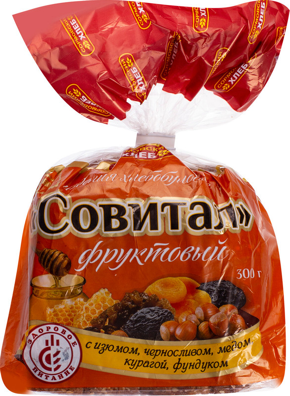 Хлеб Сормовский Хлеб Совитал фруктовый в нарезке, 300г