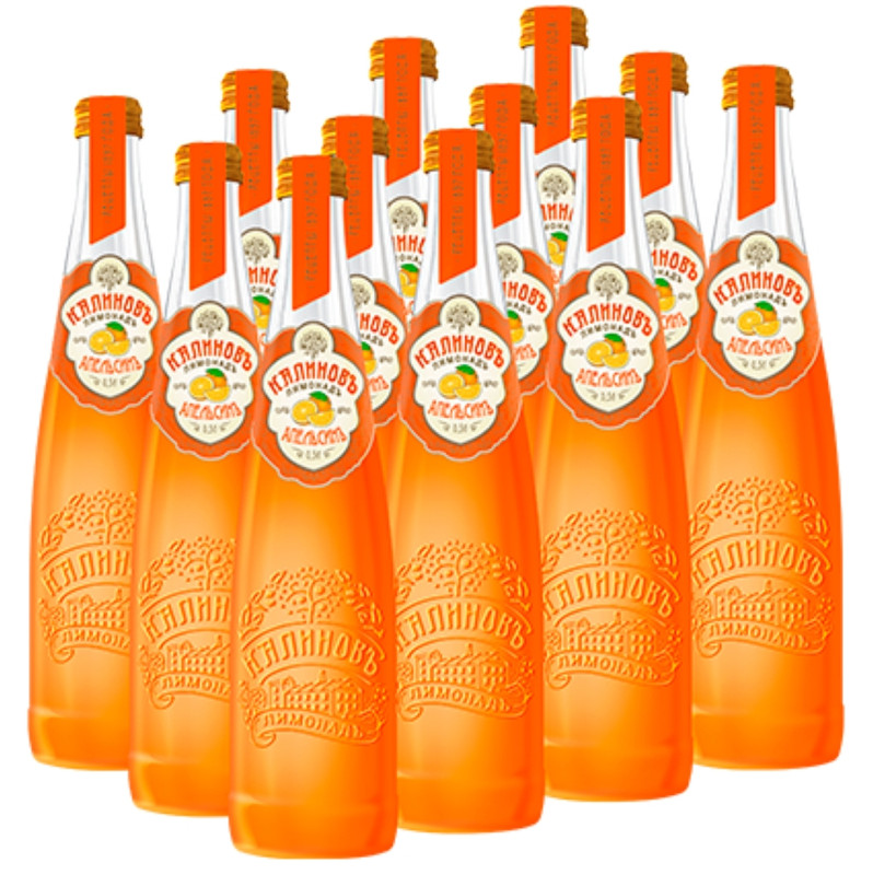 Напиток Калиновъ Лимонадъ Апельсинъ Винтажный безалкогольный сильногазированный, 500мл — фото 1