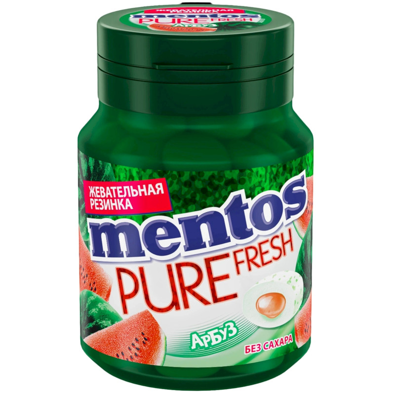 Жевательная резинка Mentos Pure Fresh со вкусом арбуза, 54г