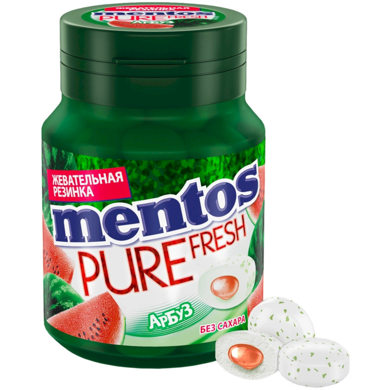 Жевательная резинка Mentos Pure Fresh со вкусом арбуза, 54г — фото 1