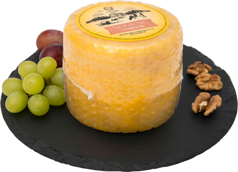 Сыр полутвёрдый фермерский Сырная Губерния Том де буа с грецким орехом 41% — фото 2