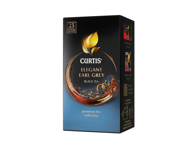 Чай Curtis Elegant Earl Grey чёрный байховый ароматизированный в пакетиках, 25х1.7г