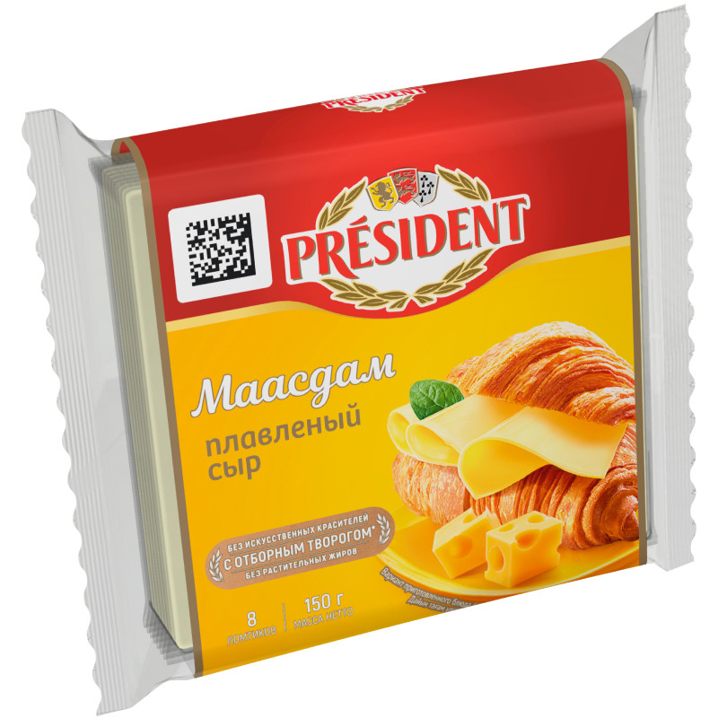 Сыр плавленый President Маасдам 40%, 150г — фото 1
